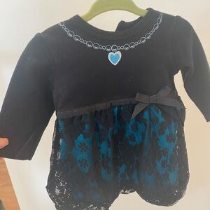 Sassy baby dress with lace and a printed necklace - BUNDLE ME!